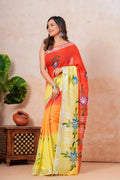 Handblock Print Linen Saree