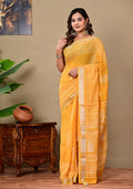 Handblock Print Linen Saree