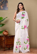 Handblock Print Linen Saree