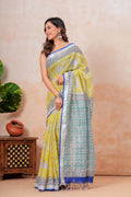 Handblock Print Linen Saree