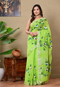 Handblock Print Linen Saree