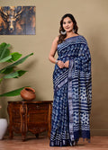 Handblock Print Linen Saree