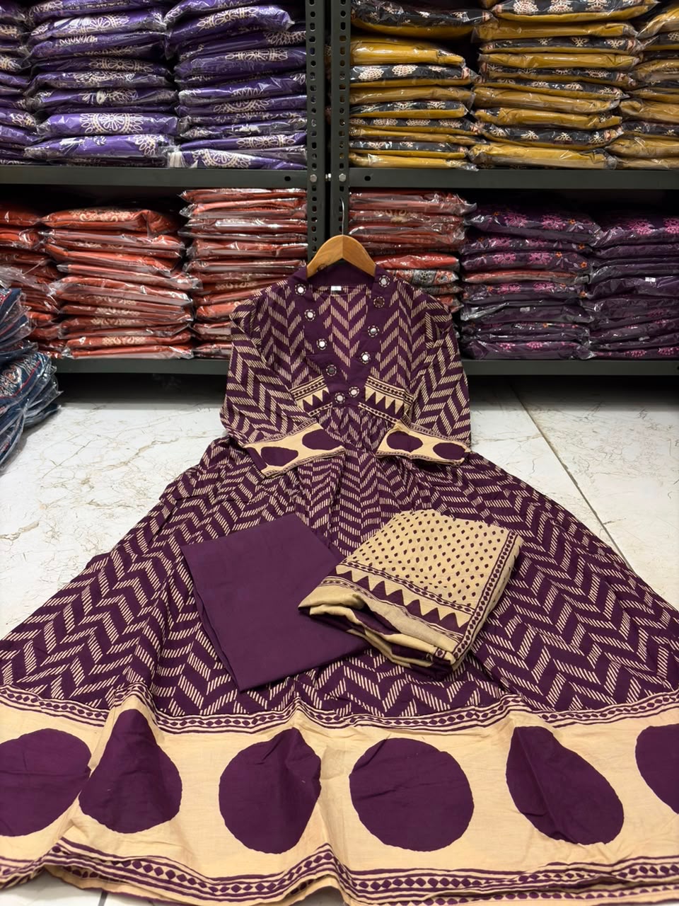 PREMIUM COTTON 60*60 A-LINE KURTI SET