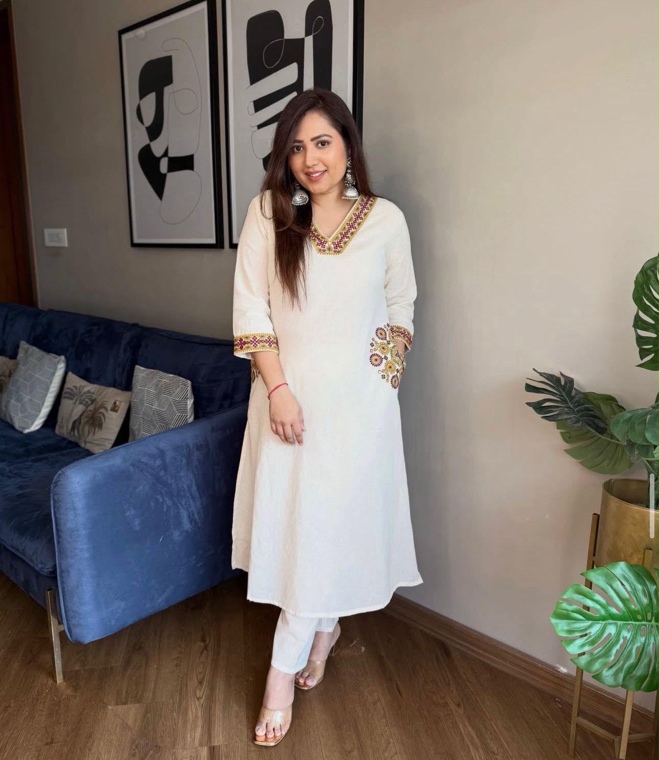 PREMIUM COTTON FLEX A-LINE KURTI SET