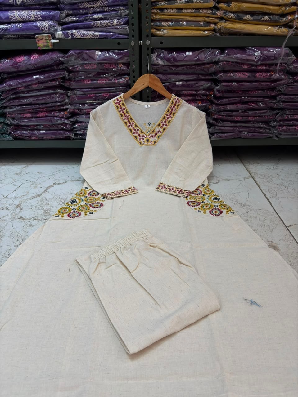 PREMIUM COTTON FLEX A-LINE KURTI SET