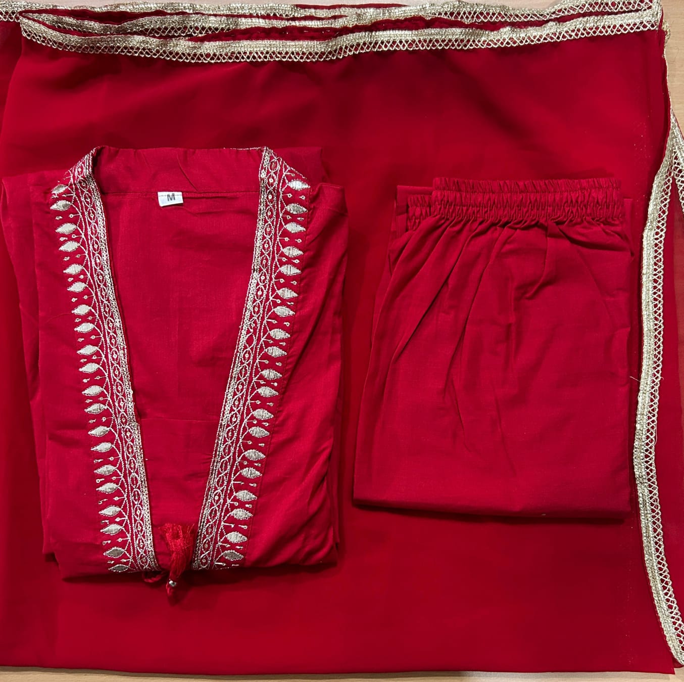 Elegant Red Anarkali Suit Set