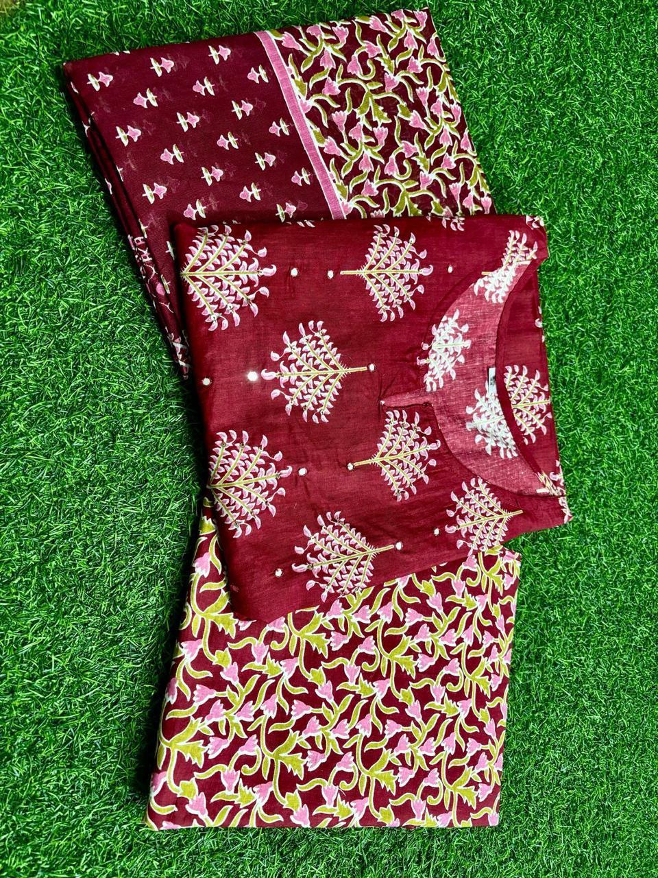 Premium Heavy Cotton Kurti with Dupatta