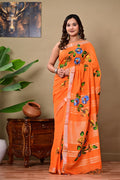 Handblock Print Linen Saree